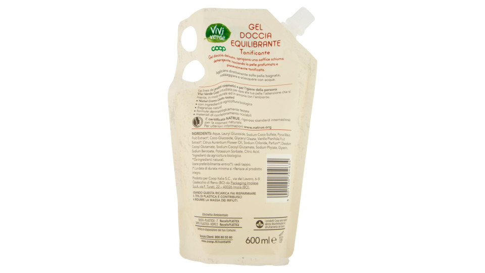 Ricarica Gel Doccia Equilibrante Tonificante 600 Ml