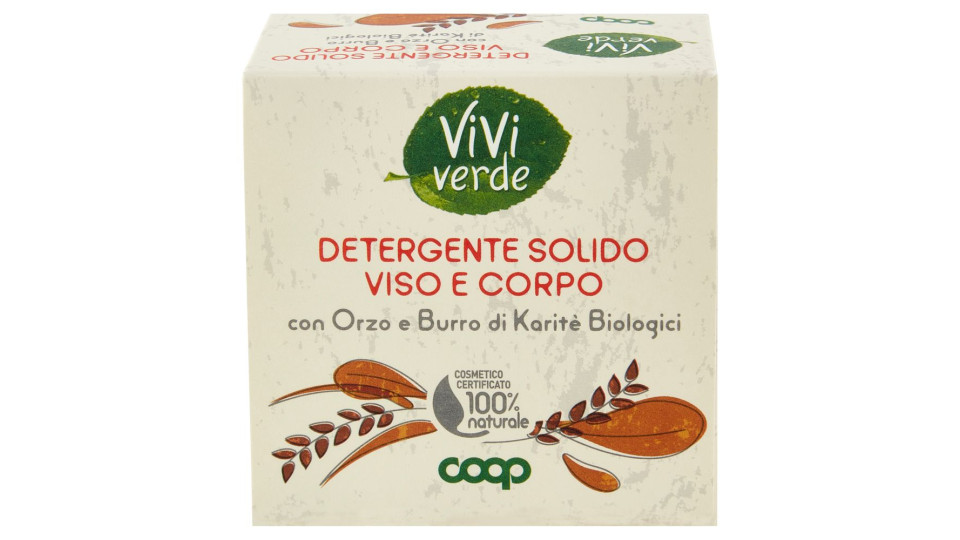 Detergente Solido Viso E Corpo Con Orzo E Burro Di Karitè Biologici 60 G