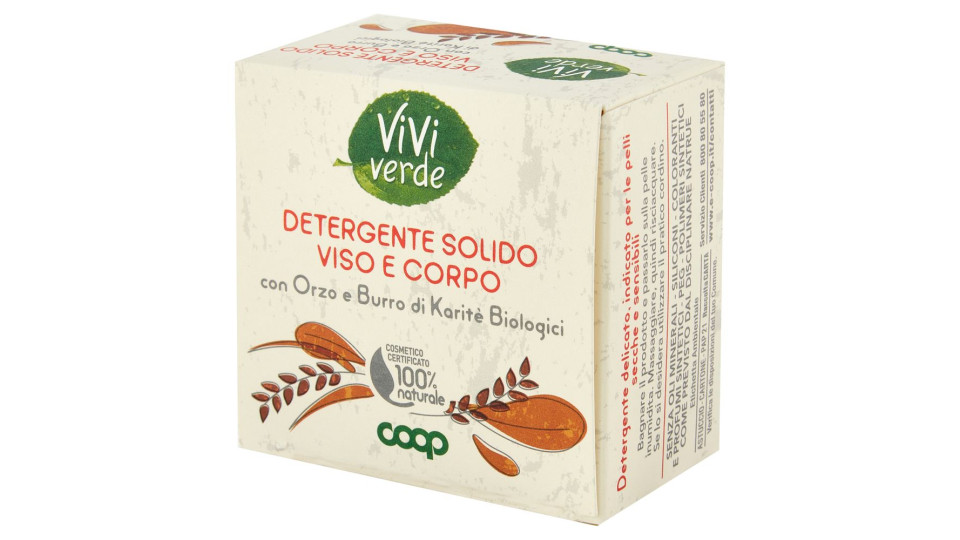 Detergente Solido Viso E Corpo Con Orzo E Burro Di Karitè Biologici 60 G