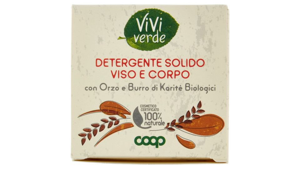 Detergente Solido Viso E Corpo Con Orzo E Burro Di Karitè Biologici 60 G