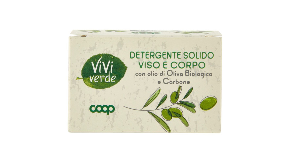 Detergente Solido Viso E Corpo Con Olio Di Oliva Biologico E Carbone 60 G