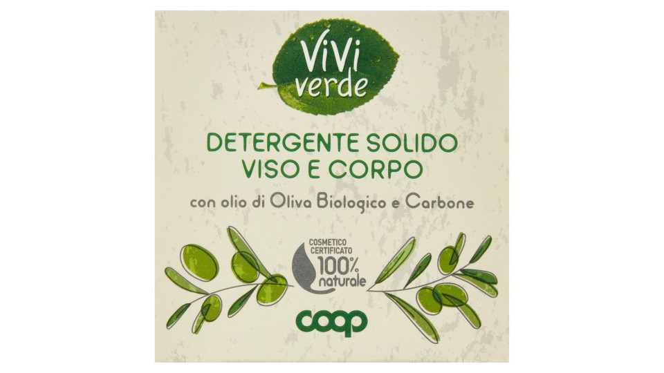 Detergente Solido Viso E Corpo Con Olio Di Oliva Biologico E Carbone 60 G