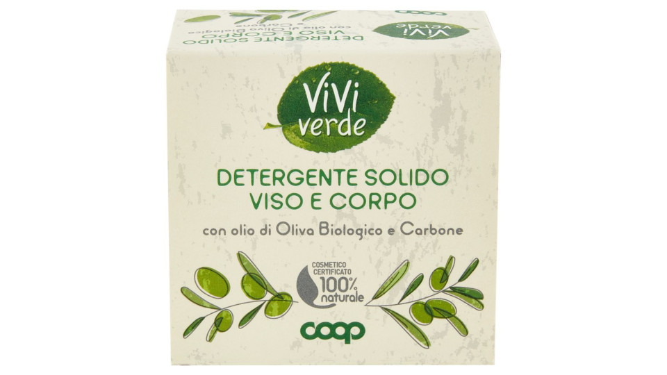 Detergente Solido Viso E Corpo Con Olio Di Oliva Biologico E Carbone 60 G