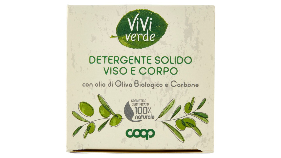 Detergente Solido Viso E Corpo Con Olio Di Oliva Biologico E Carbone 60 G