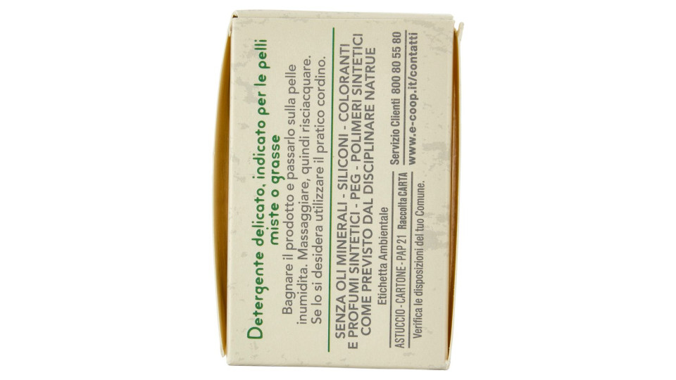 Detergente Solido Viso E Corpo Con Olio Di Oliva Biologico E Carbone 60 G