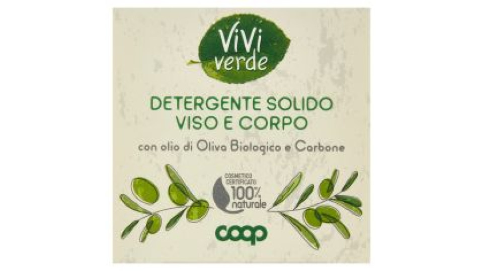 Detergente Solido Viso E Corpo Con Olio Di Oliva Biologico E Carbone 60 G