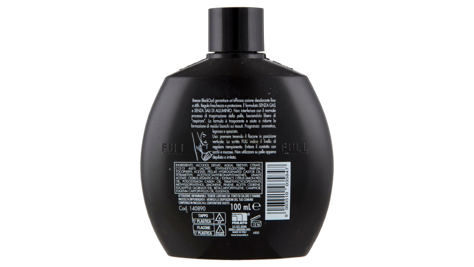 Breeze Blackoud Deodorante Profumato 48h 100 Ml