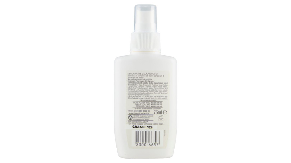 Deodorante Vapo No Gas Delicato ''vivi Verde'' 75 Ml