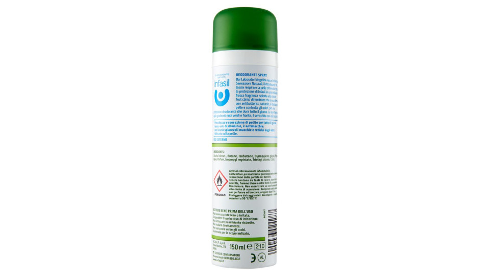 Infasil Deospray Neutro Sensazioni Naturali Olio Essenziale 150 Ml