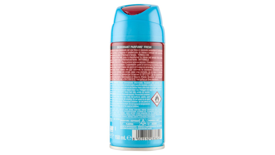 Intesa Pour Homme Deodorant Parfumé Fresh Body Spray 150 Ml