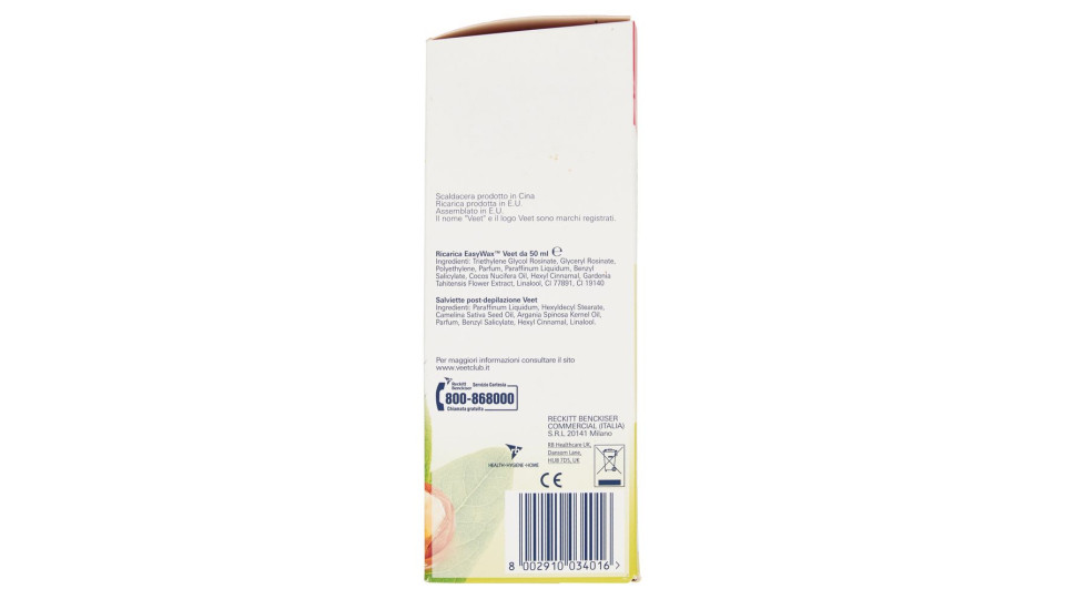 Veet Kit Roll-on Scaldacera Elettrico Easy Wax Natural Inspiration Con 12 Strisce