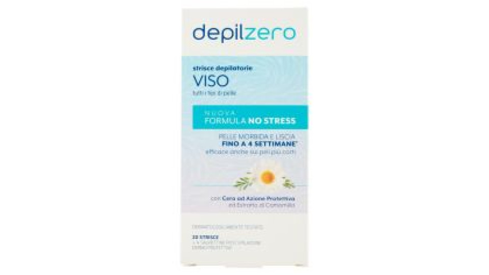 Depilzero Strisce Depilatorie Viso 20 Strisce + 4 Salviettine