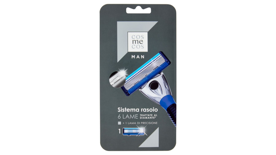 Man Sistema Rasoio 6 Lame Trattate Al Diamante* + 1 Lama Di Precisione