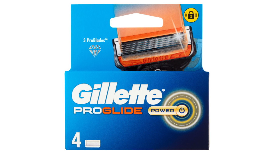 Gillette Proglide Power Lamette Di Ricambio Per Rasoio Da Uomo 5 Problades, 4 Ricariche