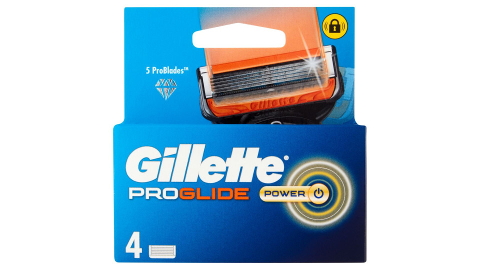 Gillette Proglide Power Lamette Di Ricambio Per Rasoio Da Uomo 5 Problades, 4 Ricariche