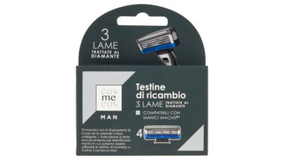 Man Testine Di Ricambio 3 Lame Trattate Al Diamante Compatibili Con Manici Mach3* 4 Pz