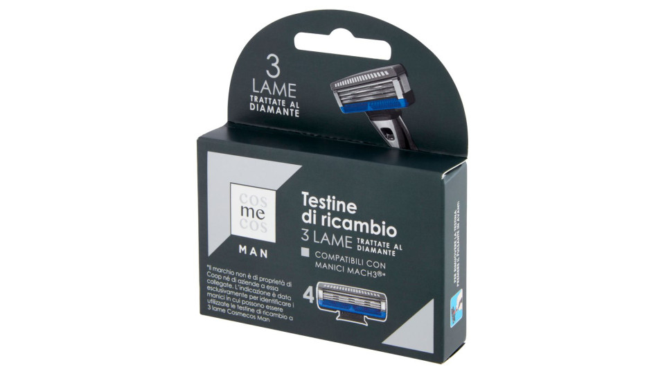 Man Testine Di Ricambio 3 Lame Trattate Al Diamante Compatibili Con Manici Mach3* 4 Pz