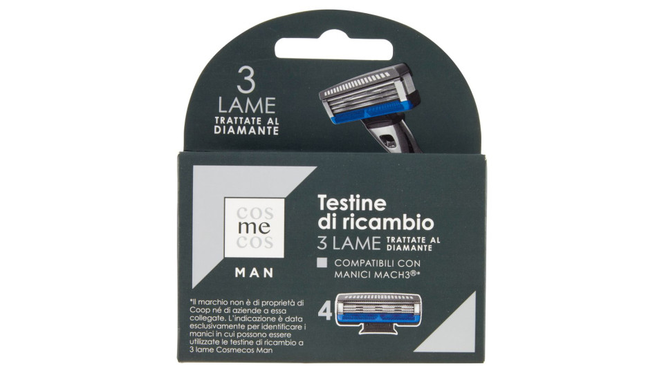 Man Testine Di Ricambio 3 Lame Trattate Al Diamante Compatibili Con Manici Mach3* 4 Pz