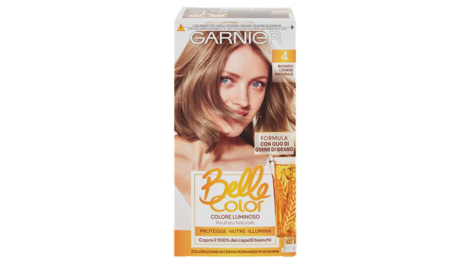 Garnier Belle Color Colore Luminoso, Tinta Per Capelli Bianchi 4 Biondo Cenere Naturale