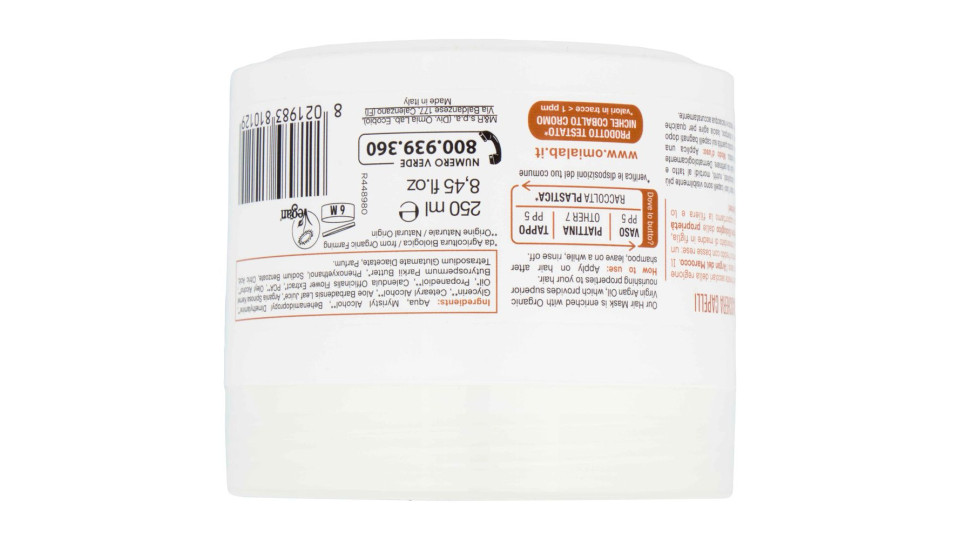 Omia Laboratori Ecobio Maschera Capelli Nutriente Argan Del Marocco 250 Ml