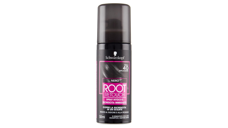 Schwarzkopf Root Retouch Spray Ritocco Ricrescita Immediato Nero 120 Ml
