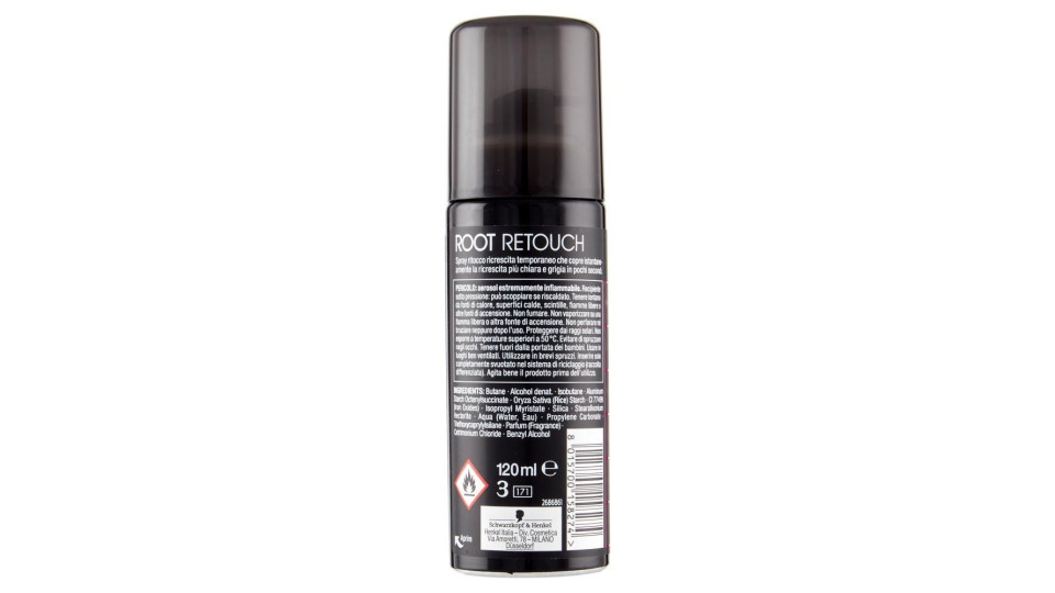 Schwarzkopf Root Retouch Spray Ritocco Ricrescita Immediato Nero 120 Ml