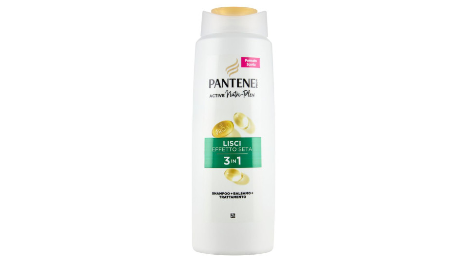 Pantene Pro-v Lisci Effetto Seta 3 In 1 Shampoo + Balsamo + Trattamento Active Nutri-plex 625 Ml