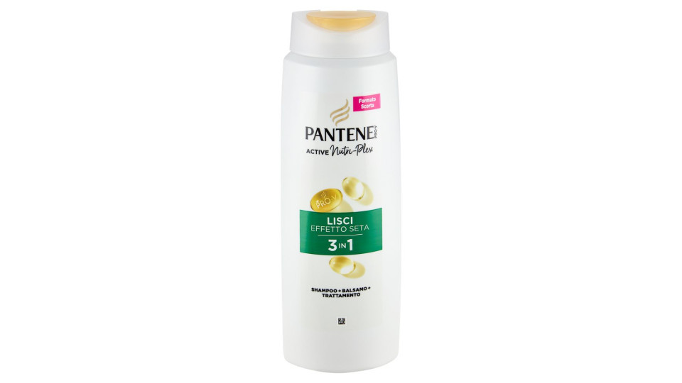 Pantene Pro-v Lisci Effetto Seta 3 In 1 Shampoo + Balsamo + Trattamento Active Nutri-plex 625 Ml
