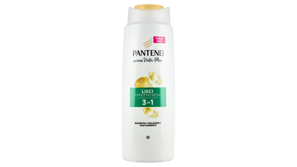 Pantene Pro-v Lisci Effetto Seta 3 In 1 Shampoo + Balsamo + Trattamento Active Nutri-plex 625 Ml