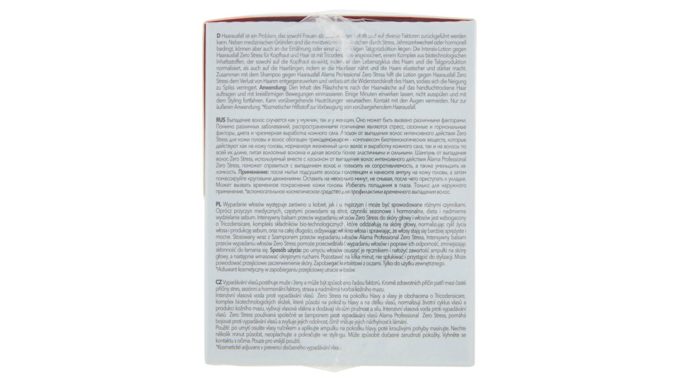 Alama Professional Zero Stress Intensive Lotion Con Tricodensicare Anti Caduta* 12 X 6 Ml