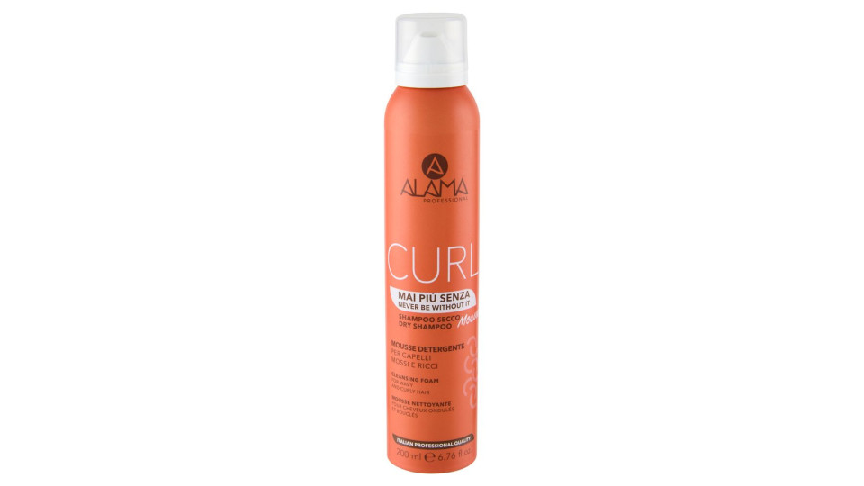 Alama Professional Curl Mai Più Senza Shampoo Secco Mousse Detergente 200 Ml