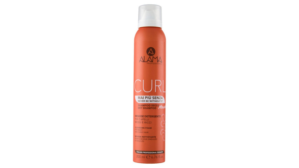 Alama Professional Curl Mai Più Senza Shampoo Secco Mousse Detergente 200 Ml