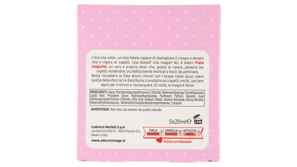 Adorn Caring Olio A Caldo Trattamento Ristrutturante Intensivo Anticrespo Fiale Magiche 5 X 20 Ml