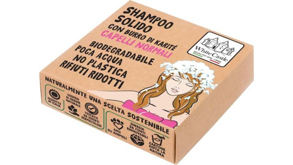 Shampoo Solido Capelli Normali White Castle 80 G