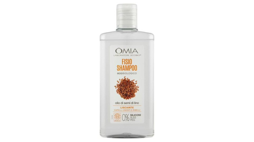 Omia Laboratori Ecobio Fisio Shampoo Ecobiologico Olio Di Semi Di Lino Lisciante 200 Ml