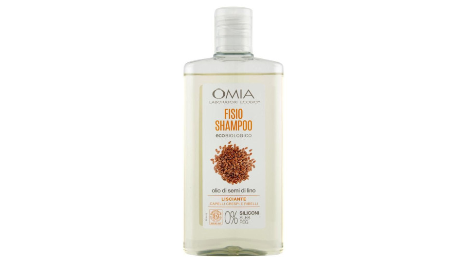 Omia Laboratori Ecobio Fisio Shampoo Ecobiologico Olio Di Semi Di Lino Lisciante 200 Ml