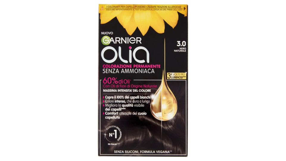 Garnier Olia Tinta Capelli, Senza Ammoniaca, Soft Black 30