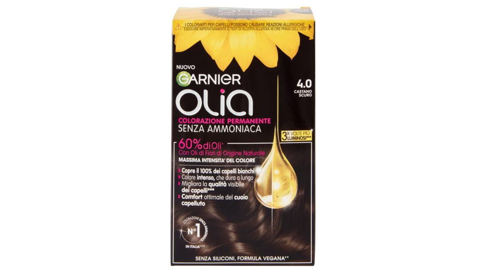 Garnier Olia Tinta Capelli, Senza Ammoniaca, Dark Brown 40