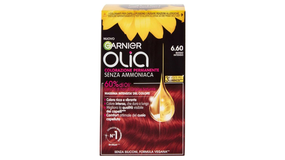 Garnier Olia Tinta Capelli, Senza Ammoniaca, Intense Red 660