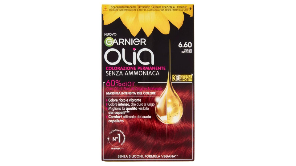 Garnier Olia Tinta Capelli, Senza Ammoniaca, Intense Red 660