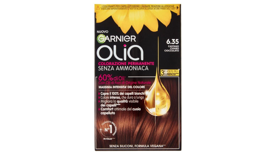 Garnier Olia Tinta Capelli, Senza Ammoniaca, Light Chocolate 635