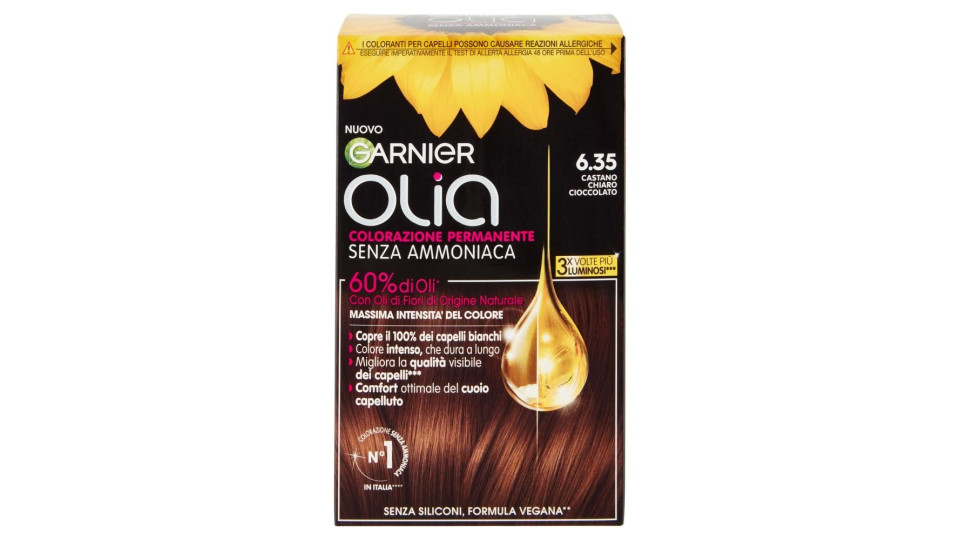 Garnier Olia Tinta Capelli, Senza Ammoniaca, Light Chocolate 635