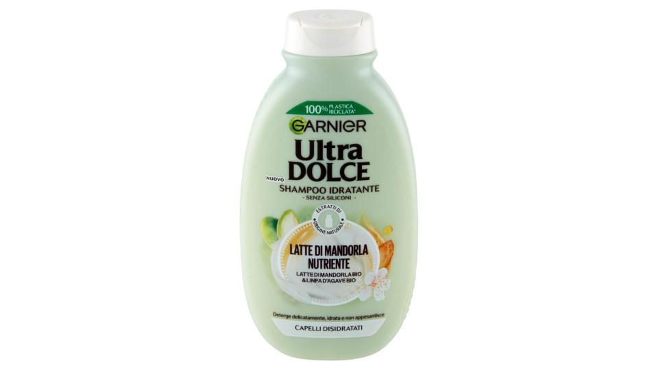 Garnier Ultra Dolce Shampoo Latte Di Mandorla, Shampoo Nutriente Per Capelli Normali, 250 Ml