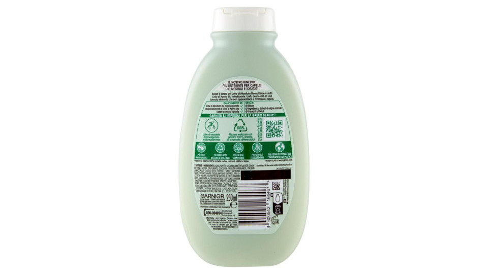 Garnier Ultra Dolce Shampoo Latte Di Mandorla, Shampoo Nutriente Per Capelli Normali, 250 Ml