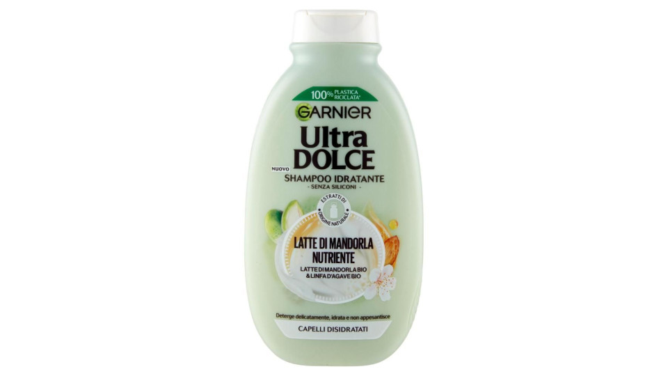 Garnier Ultra Dolce Shampoo Latte Di Mandorla, Shampoo Nutriente Per Capelli Normali, 250 Ml