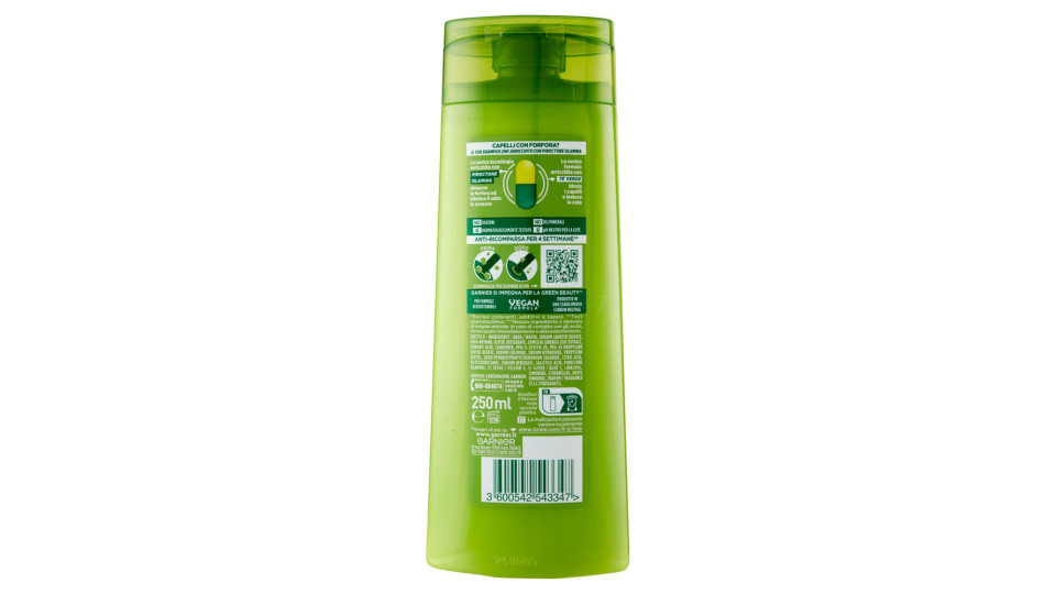 Garnier Fructis Shampoo Antiforfora 2in1 Lenitivo, Per Capelli Normali, 250 Ml