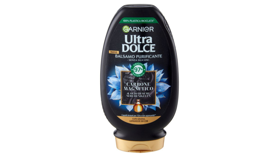Garnier Ultra Dolce Balsamo Purificante E Idratante Carbone Magnetico, 200 Ml