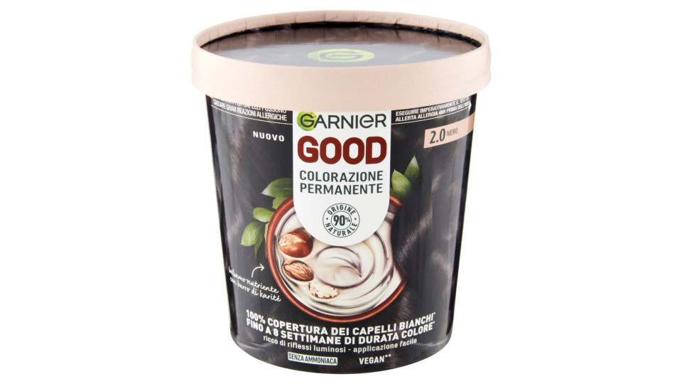 Garnier Good 2.0 Nero, Colorazione Permanente Senza Ammoniaca, 90% Origine Naturale
