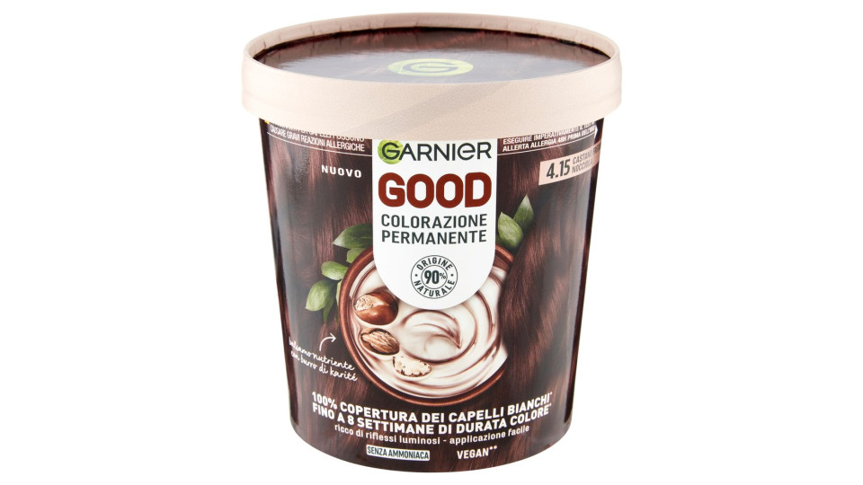 Garnier Good 4.15 Castano Freddo Nocciola, Colorazione Permanente Senza Ammoniaca