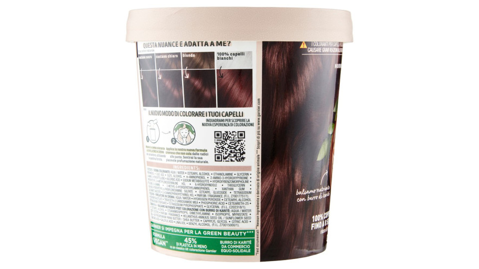 Garnier Good 4.15 Castano Freddo Nocciola, Colorazione Permanente Senza Ammoniaca